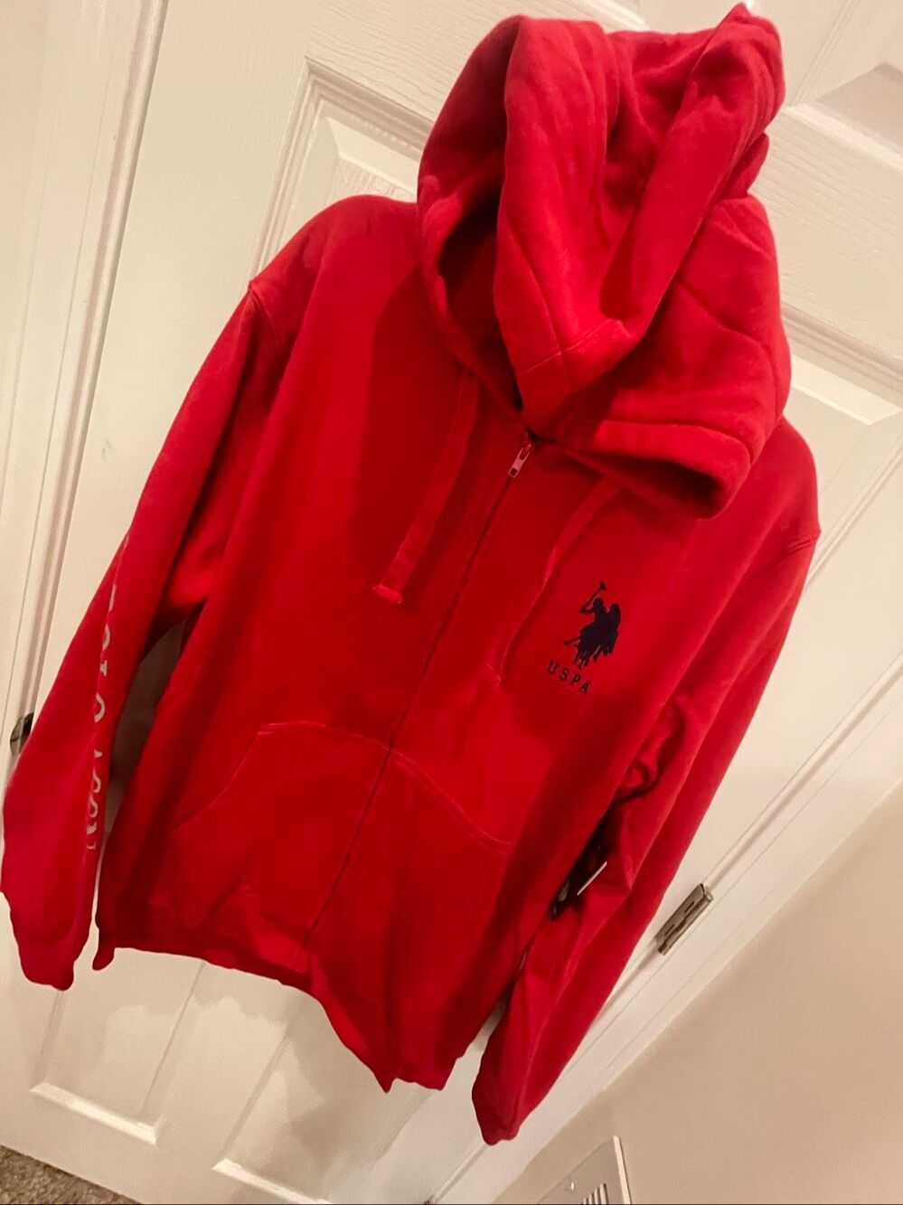 U.S. Polo Assn. Men’s 2XL Red Full Zip Hoodie Sweatshirt NWT USPA